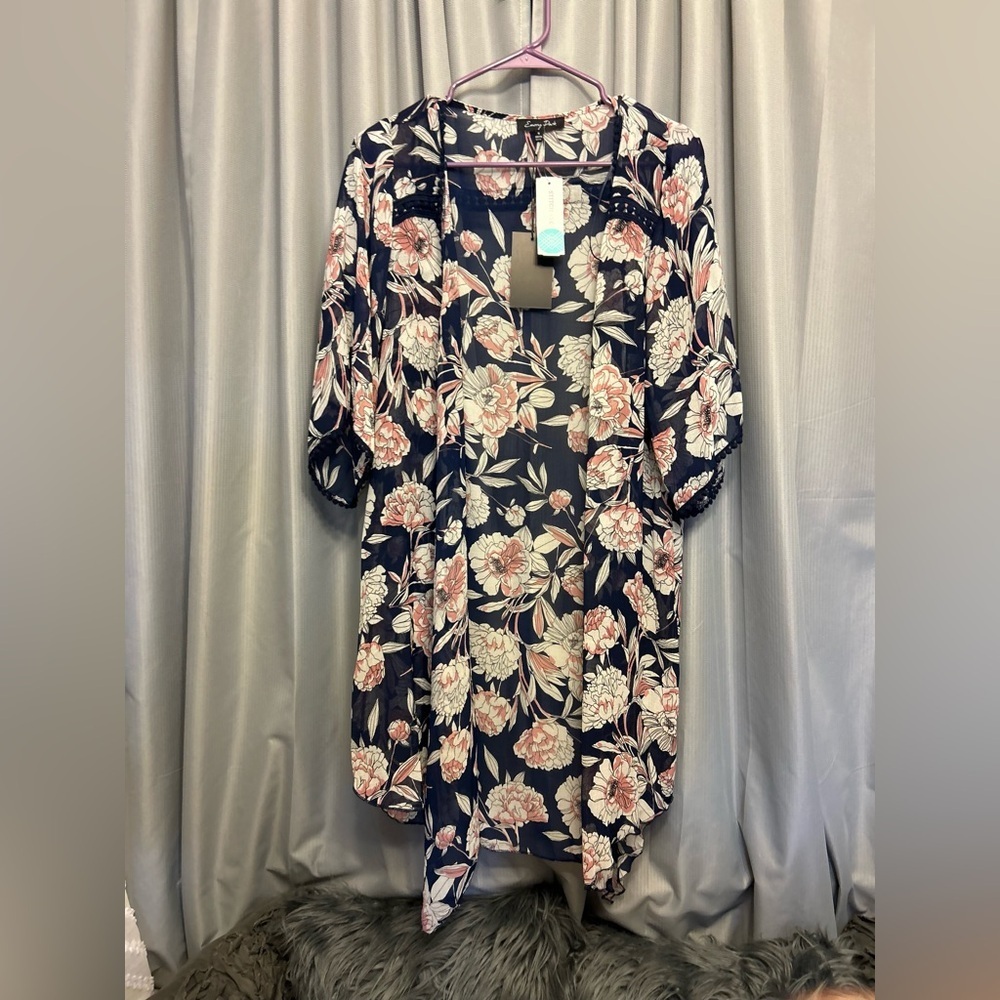 50%offw❤️ Emory Park Open Front Floral Kimono NWT 76